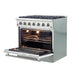 FORNO Vittorio - Gold Professional 36" Freestanding Colored Door Gas Range FFSGS6244-36WHT FORNO