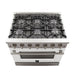 FORNO Vittorio - Gold Professional 36" Freestanding Colored Door Gas Range FFSGS6244-36WHT FORNO