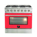 FORNO Vittorio - Gold Professional 36" Freestanding Colored Door Gas Range FFSGS6244-36WHT FORNO