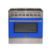 FORNO Galiano - Gold Professional 36" Freestanding Dual Fuel 240V Electric Colored Door Oven Range FFSGS6156-36WHT FORNO