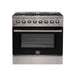 FORNO Galiano - Gold Professional 36" Freestanding Dual Fuel 240V Electric Colored Door Oven Range FFSGS6156-36WHT FORNO