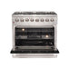 FORNO Galiano - Gold Professional 36" Freestanding Dual Fuel 240V Electric Colored Door Oven Range FFSGS6156-36WHT FORNO