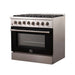 FORNO Galiano - Gold Professional 36" Freestanding Dual Fuel 240V Electric Colored Door Oven Range FFSGS6156-36WHT FORNO