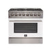 FORNO Galiano - Gold Professional 36" Freestanding Dual Fuel 240V Electric Colored Door Oven Range FFSGS6156-36WHT FORNO