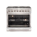 FORNO Galiano - Gold Professional 36" Freestanding Dual Fuel 240V Electric Colored Door Oven Range FFSGS6156-36WHT FORNO