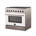 FORNO Galiano - Gold Professional 36" Freestanding Dual Fuel 240V Electric Colored Door Oven Range FFSGS6156-36WHT FORNO