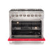 FORNO Galiano - Gold Professional 36" Freestanding Dual Fuel 240V Electric Colored Door Oven Range FFSGS6156-36WHT FORNO