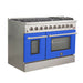 Forno 48" Galiano Freestanding Gas Range with 8 Gas Burners and 240v Electric Double Oven in Stainless Steel with Colored Doors - FFSGS6244-48RED/BLK/BLU/WHT FORNO