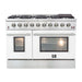 Forno 48" Galiano Freestanding Gas Range with 8 Gas Burners and 240v Electric Double Oven in Stainless Steel with Colored Doors - FFSGS6244-48RED/BLK/BLU/WHT FORNO