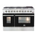 Forno 48" Galiano Freestanding Gas Range with 8 Gas Burners and 240v Electric Double Oven in Stainless Steel with Colored Doors - FFSGS6244-48RED/BLK/BLU/WHT FORNO