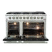 Forno 48" Galiano Freestanding Gas Range with 8 Gas Burners and 240v Electric Double Oven in Stainless Steel with Colored Doors - FFSGS6244-48RED/BLK/BLU/WHT FORNO