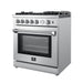 Forno Breno 30" Gas Range Oven with 5 Sealed Burners, Griddle, and Air Fryer, Wok Ring, & Reversible Griddle in Stainless Steel FFSGS6276-30 FORNO