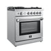 Forno Breno 30" Gas Range Oven with 5 Sealed Burners, Griddle, and Air Fryer, Wok Ring, & Reversible Griddle in Stainless Steel FFSGS6276-30 FORNO