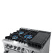 Forno Breno 30" Gas Range Oven with 5 Sealed Burners, Griddle, and Air Fryer, Wok Ring, & Reversible Griddle in Stainless Steel FFSGS6276-30 FORNO
