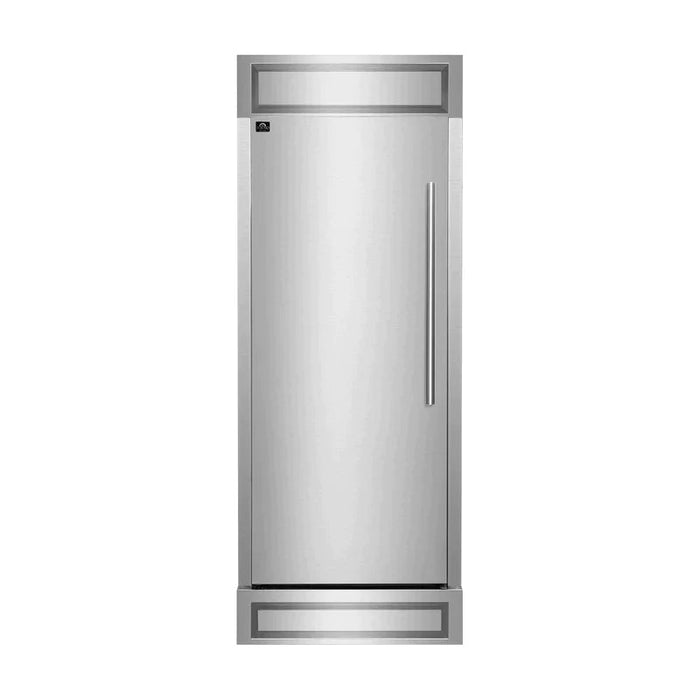 FORNO Maderno 32-Inch 13.6 cu.ft. Left Swing Convertible Refrigerator/Freezer Built-In with Decorative Grill Trim - FFFFD1722-32LS FORNO