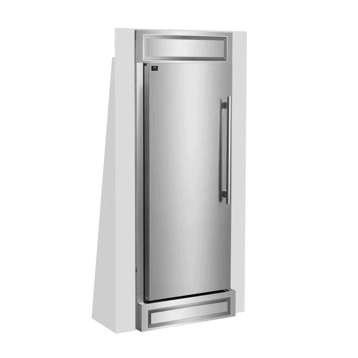 FORNO Maderno 32-Inch 13.6 cu.ft. Left Swing Convertible Refrigerator/Freezer Built-In with Decorative Grill Trim - FFFFD1722-32LS FORNO