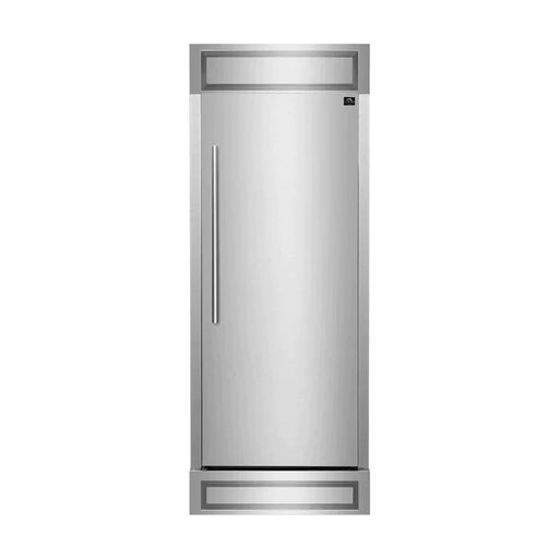 FORNO Maderno 32-Inch 13.6 cu.ft. Right Swing Convertible Refrigerator/Freezer Built-In with Decorative Grill Trim - FFFFD1722-32RS FORNO