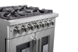 FORNO Massimo 30-Inch Freestanding French Door Dual Fuel Range in Stainless Steel - FFSGS6325-30 FORNO