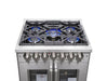 FORNO Massimo 30-Inch Freestanding French Door Dual Fuel Range in Stainless Steel - FFSGS6325-30 FORNO
