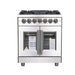 FORNO Massimo 30-Inch Freestanding French Door Dual Fuel Range in Stainless Steel - FFSGS6325-30 FORNO