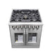 FORNO Massimo 30-Inch Freestanding French Door Dual Fuel Range in Stainless Steel - FFSGS6325-30 FORNO