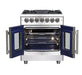 FORNO Massimo 30-Inch Freestanding French Door Dual Fuel Range in Stainless Steel - FFSGS6325-30 FORNO
