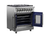 FORNO Massimo 30-Inch Freestanding French Door Dual Fuel Range in Stainless Steel - FFSGS6325-30 FORNO