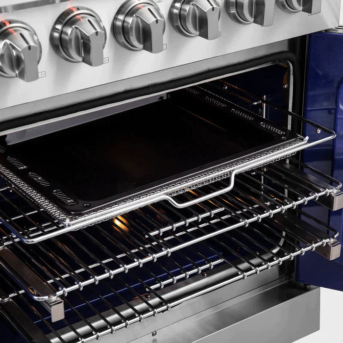 FORNO Massimo 30-Inch Freestanding French Door Gas Range in Stainless Steel - FFSGS6439-30 FORNO