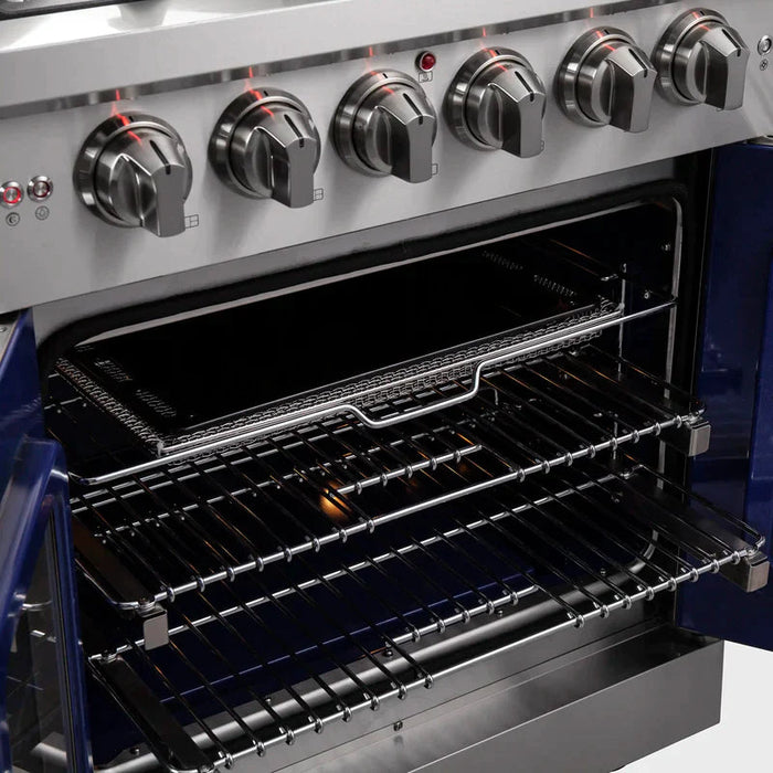 FORNO Massimo 30-Inch Freestanding French Door Gas Range in Stainless Steel - FFSGS6439-30 FORNO