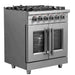 FORNO Massimo 30-Inch Freestanding French Door Gas Range in Stainless Steel - FFSGS6439-30 FORNO