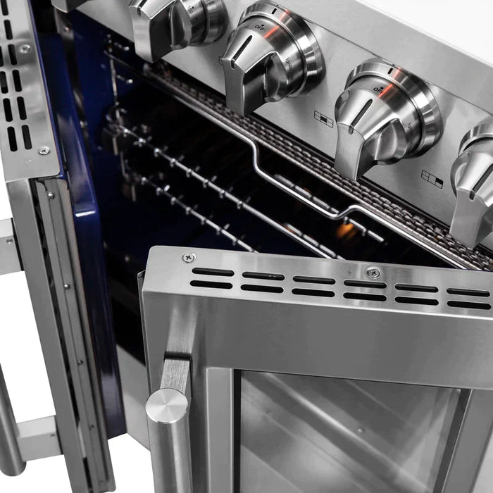 FORNO Massimo 30-Inch Freestanding French Door Gas Range in Stainless Steel - FFSGS6439-30 FORNO