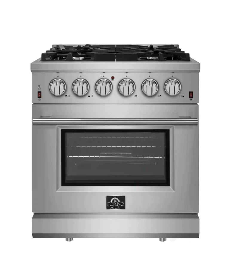 FORNO Massimo 30-Inch Freestanding Gas Range in Stainless Steel - FFSGS6239-30
