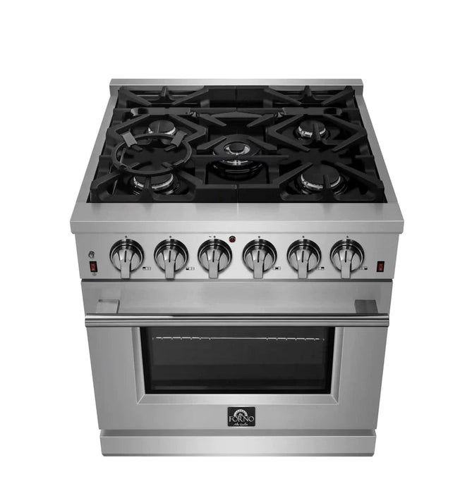 FORNO Massimo 30-Inch Freestanding Gas Range in Stainless Steel - FFSGS6239-30 FORNO