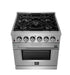 FORNO Massimo 30-Inch Freestanding Gas Range in Stainless Steel - FFSGS6239-30 FORNO