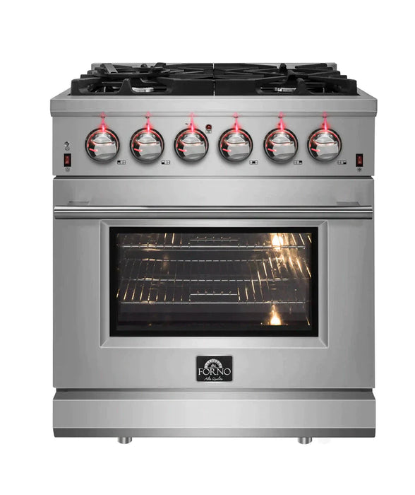 FORNO Massimo 30-Inch Freestanding Gas Range in Stainless Steel - FFSGS6239-30 FORNO