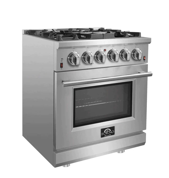 FORNO Massimo 30-Inch Freestanding Gas Range in Stainless Steel - FFSGS6239-30 FORNO