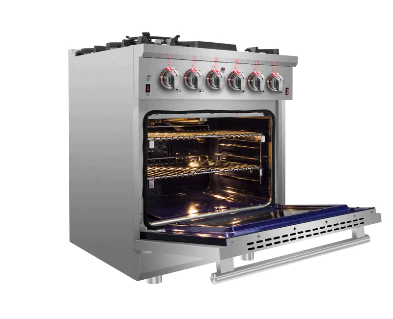 FORNO Massimo 30-Inch Freestanding Gas Range in Stainless Steel - FFSGS6239-30 FORNO