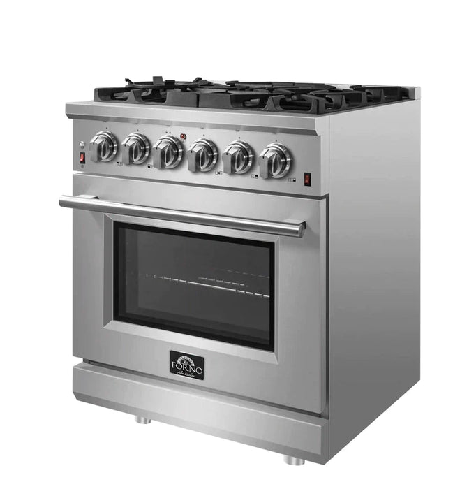 FORNO Massimo 30-Inch Freestanding Gas Range in Stainless Steel - FFSGS6239-30 FORNO