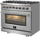 FORNO Massimo 36-Inch Freestanding Dual Fuel Range in Stainless Steel - FFSGS6125-36 FORNO