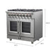 FORNO Massimo 36-Inch Freestanding French Door Dual Fuel Range in Stainless Steel - FFSGS6325-36 FORNO