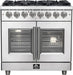 FORNO Massimo 36-Inch Freestanding French Door Dual Fuel Range in Stainless Steel - FFSGS6325-36 FORNO