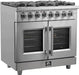 FORNO Massimo 36-Inch Freestanding French Door Dual Fuel Range in Stainless Steel - FFSGS6325-36 FORNO