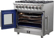 FORNO Massimo 36-Inch Freestanding French Door Dual Fuel Range in Stainless Steel - FFSGS6325-36 FORNO