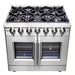 FORNO Massimo 36-Inch Freestanding French Door Gas Range in Stainless Steel - FFSGS6439-36 FORNO