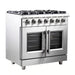 FORNO Massimo 36-Inch Freestanding French Door Gas Range in Stainless Steel - FFSGS6439-36 FORNO