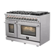 FORNO Massimo 48-Inch Freestanding Dual Fuel Range in Stainless Steel - FFSGS6125-48 FORNO