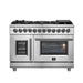 FORNO Massimo 48-Inch Freestanding French Door Dual Fuel Range in Stainless Steel - FFSGS6325-48 FORNO