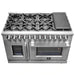 FORNO Massimo 48-Inch Freestanding French Door Dual Fuel Range in Stainless Steel - FFSGS6325-48 FORNO