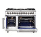 FORNO Massimo 48-Inch Freestanding French Door Dual Fuel Range in Stainless Steel - FFSGS6325-48 FORNO