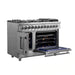 FORNO Massimo 48-Inch Freestanding French Door Dual Fuel Range in Stainless Steel - FFSGS6325-48 FORNO
